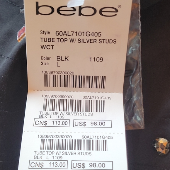 Tube top with silver studs - Picture 3 of 3